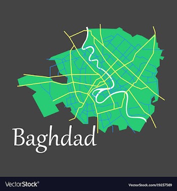 Baghdad city map - iraq flat isolated on vector image