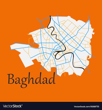 Baghdad city map - iraq flat isolated on vector image