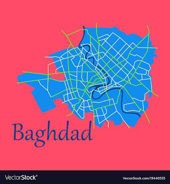 Baghdad city map - iraq flat isolated on vector image