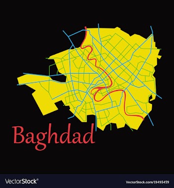 Baghdad city map - iraq flat isolated on vector image
