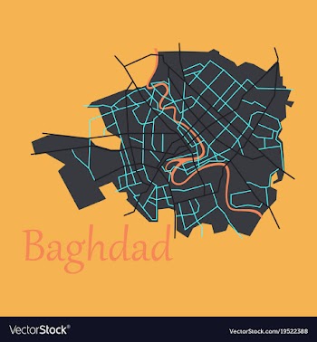 Baghdad city map - iraq flat isolated on vector image