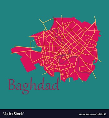 Baghdad city map - iraq flat isolated on vector image
