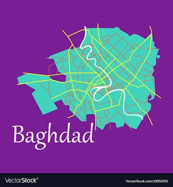 Baghdad city map - iraq flat isolated on vector image