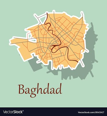Baghdad city map - iraq sticker isolated on vector image