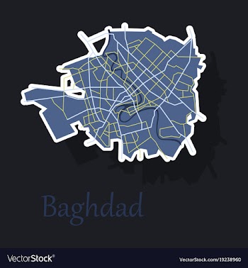Baghdad city map - iraq sticker isolated on vector image
