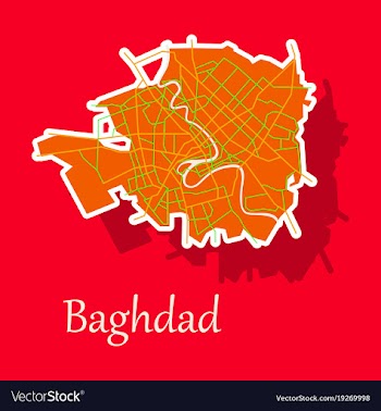 Baghdad city map - iraq sticker isolated on vector image