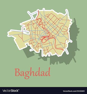 Baghdad city map - iraq sticker isolated on vector image