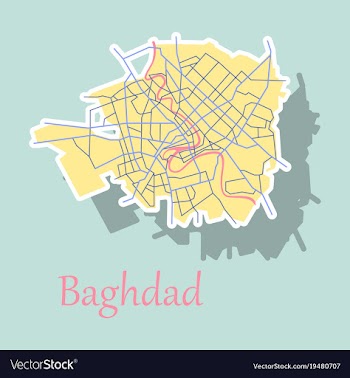 Baghdad city map - iraq sticker isolated on vector image
