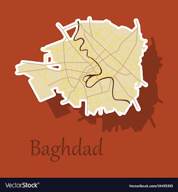 Baghdad city map - iraq sticker isolated on vector image