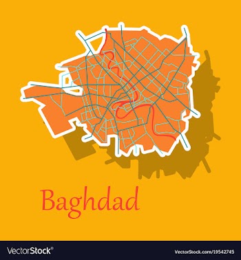 Baghdad city map - iraq sticker isolated on vector image