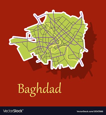 Baghdad city map - iraq sticker isolated on vector image