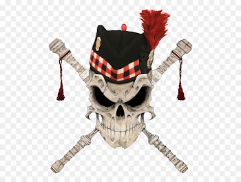 Bagpipes Left Full Rudder Scallywag Mutiny Drawing Art - bagpipe stamp 