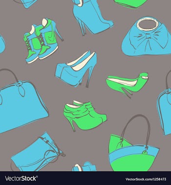 Bags and shoes seamless vector image