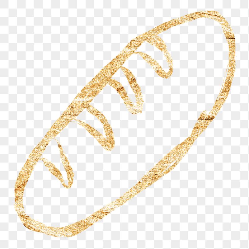 Baguette bread png sticker, gold | Free PNG Illustration - rawpixel