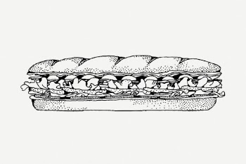 Baguette sandwich clipart, food collage | Free PSD - rawpixel