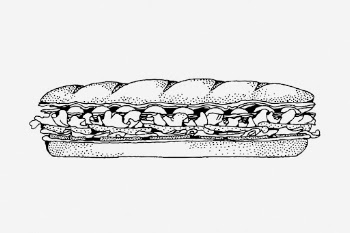 Baguette sandwich hand drawn illustration. | Free Photo - rawpixel