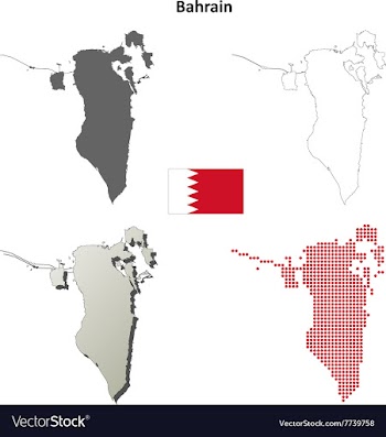 Bahrain outline map set vector image