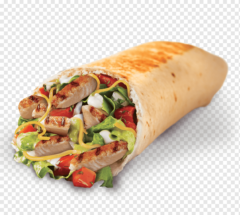 baked bread, Wrap Fajita Burrito Shawarma Hamburger, grilled food, food, recipe, chicken Meat png