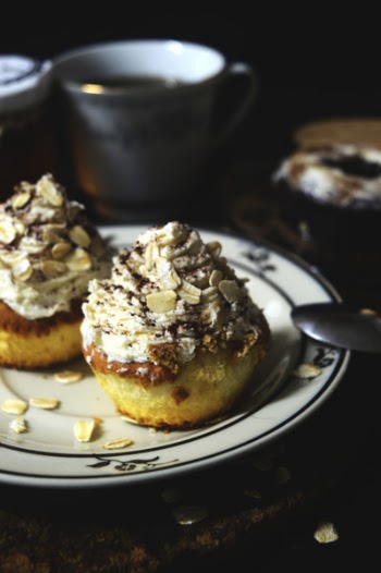 Baked Cupcakes With White-frosting With Almond Nuts