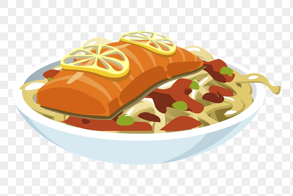Baked salmon png sticker food | Free PNG - rawpixel