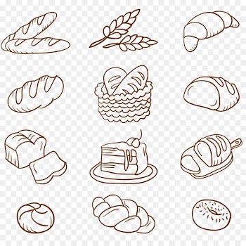 Bakery Baguette Bread Drawing - Bread graffiti Vector 