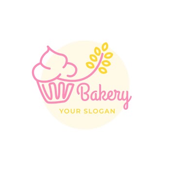Bakery cake logo Free Vector
