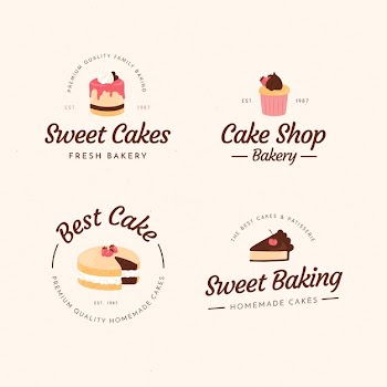 Bakery cake logo illustration concept Free Vector