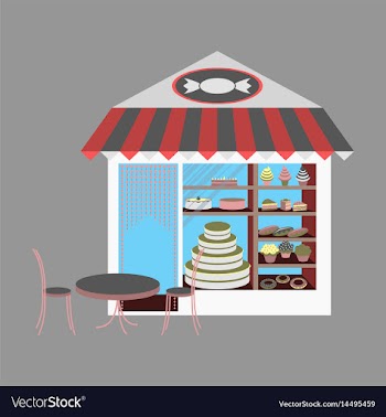 Bakery flat shop with vector image