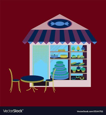 Bakery flat shop with vector image
