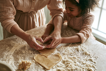Baking Heart Cookies: A Mother-Child Bonding Moment