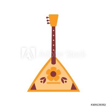 Balalaika colorful flat vector illustration isolated on white background
