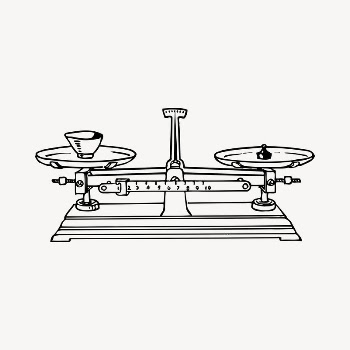 Balance scale clipart, vintage hand | Free Vector - rawpixel