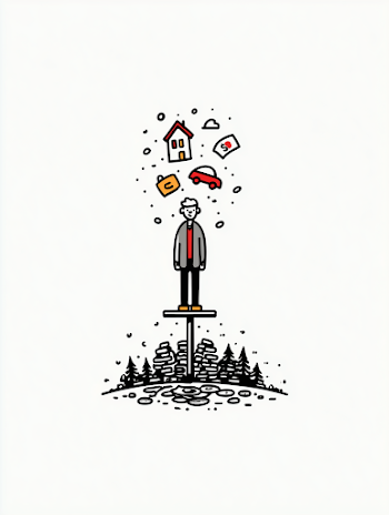 Balancing Financial Responsibilities: Minimalist Illustration