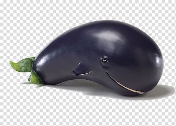 Baleen whale Eggplant Food Vegetable, Creative eggplant dolphins transparent background PNG clipart