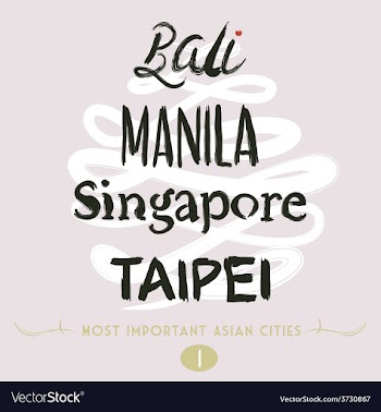 Bali Manila Taipei vector image