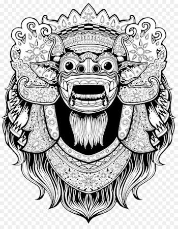 Balinese art T-shirt Barong Drawing - bali 