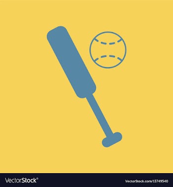 Ball baseball bat vector image