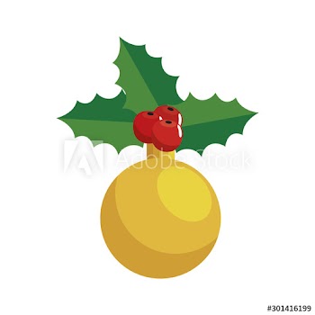 ball christmas decoration with leafs and seeds design