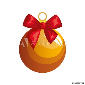 ball christmas with bow decoration design