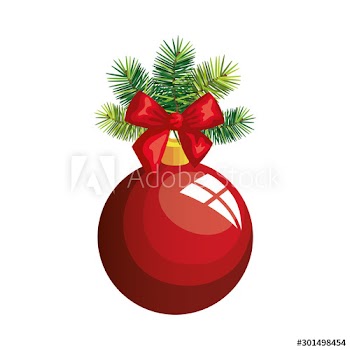 ball christmas with bow decoration design