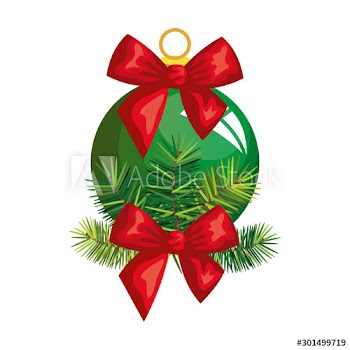 ball christmas with bow decoration design
