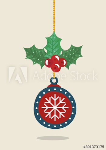 ball hanging of merry christmas decoration design
