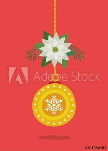 ball hanging of merry christmas decoration design