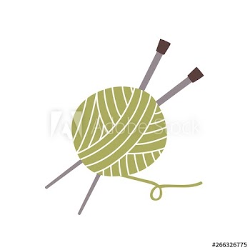 Ball of yarn, thread and knitting needles isolated on white background