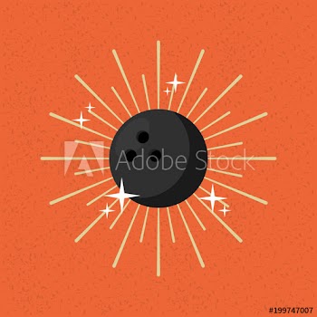 ball sport bowling sunburst color background vector illustration