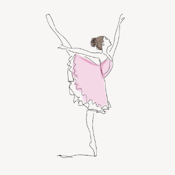 Ballerina clipart, aesthetic line art | Free Photo - rawpixel