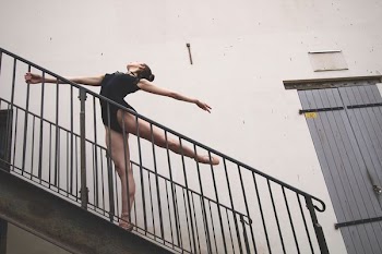 ballerina dancer on staircase