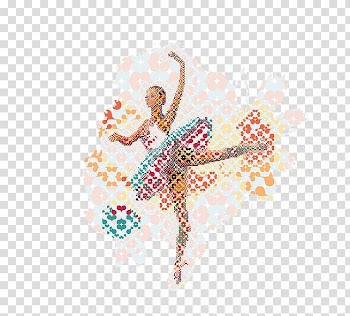 Ballet Dancer Portrait Illustration, Color retro ballet transparent background PNG clipart