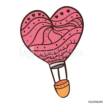 balloon air hot in shape heart design