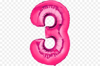 Balloon, Betallic Balloon Number, Party, Pink, Magenta PNG